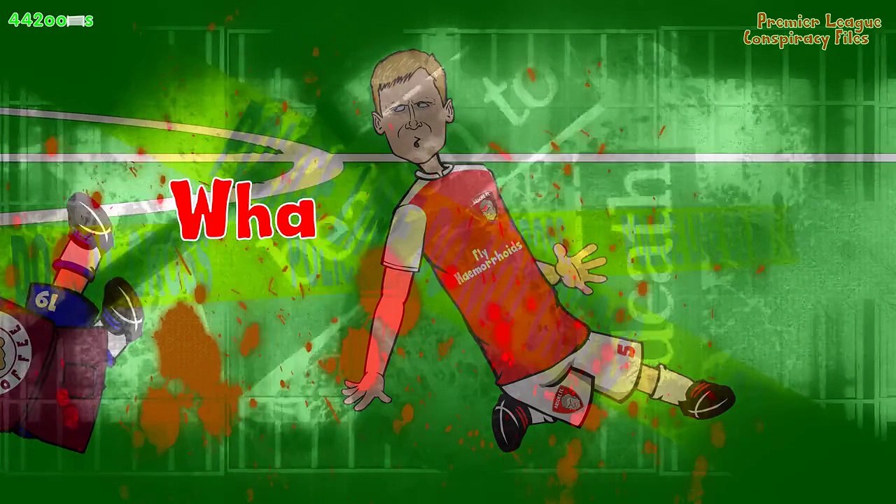 Per Mertsacker RED CARD CONSPIRACY! Arsenal 0-1 Chelsea Cartoon Highlights (24.1.2016)