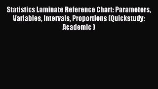 (PDF Download) Statistics Laminate Reference Chart: Parameters Variables Intervals Proportions