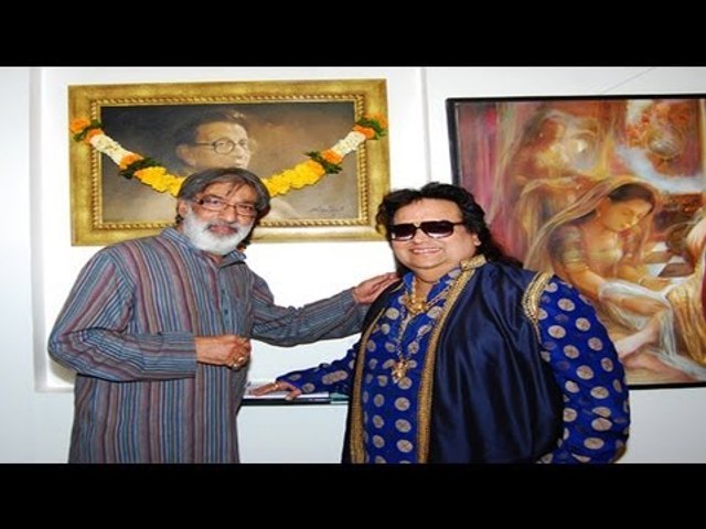 Bappi Lahiri Upstages Paintings at Art Exhibition