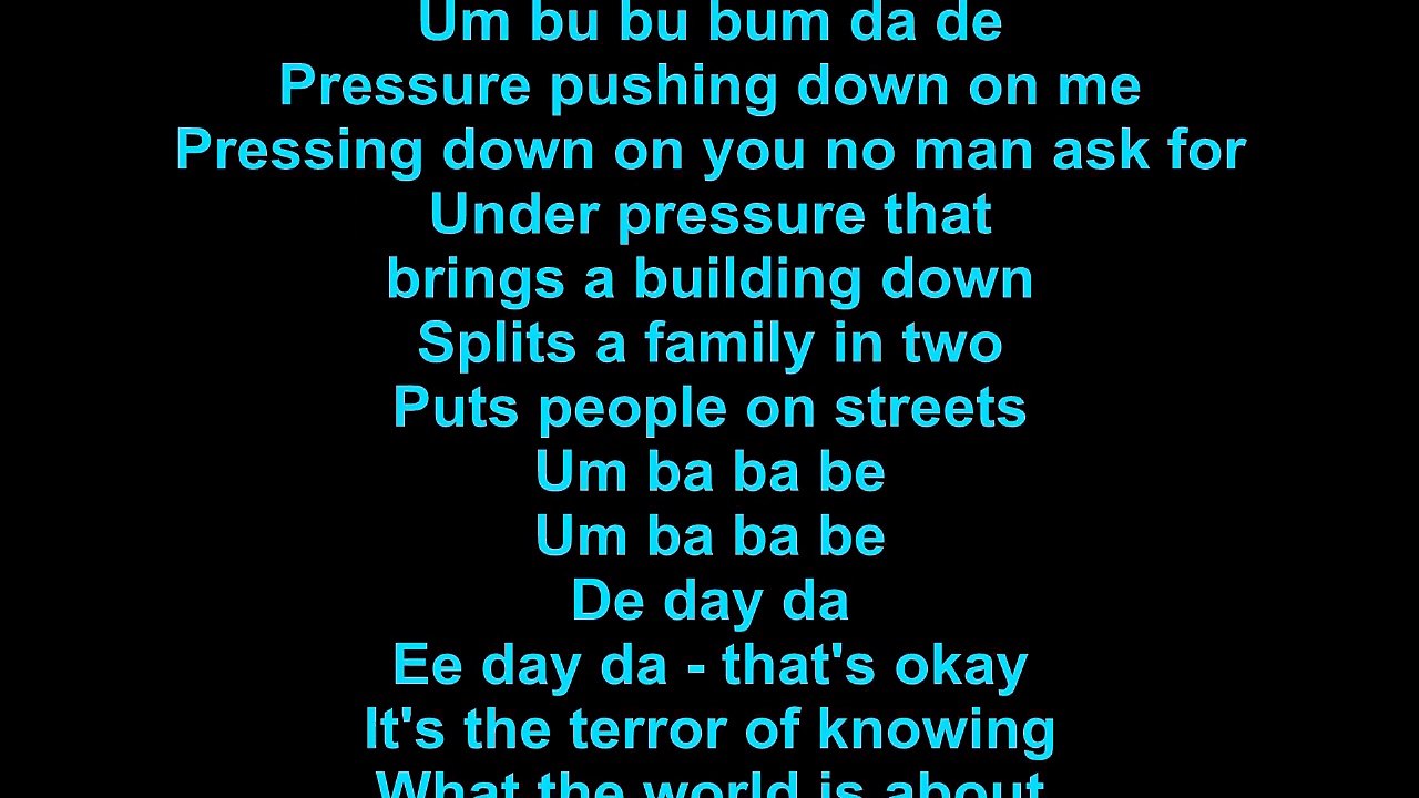 David Bowie – Under Pressure Lyrics