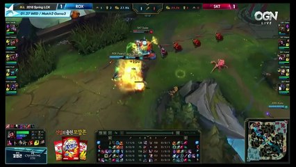 LoL Champions Korea Spring 2016 [H/L 2016.01.27] ROX vs SK T1 Game 3 - RO1 l 롯데 꼬깔콘 LoL Champions K