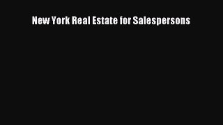 New York Real Estate for Salespersons  Read Online Book