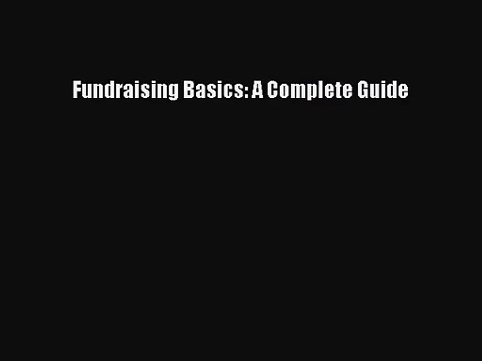 (PDF Download) Fundraising Basics: A Complete Guide PDF