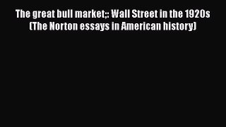 The great bull market: Wall Street in the 1920s (The Norton essays in American history) Read