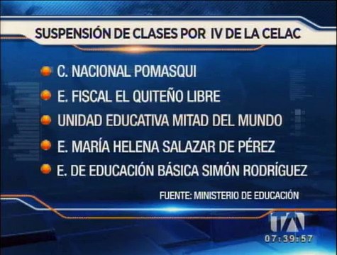Estas instituciones educativas no tendrán clases por la cumbre de la Celac