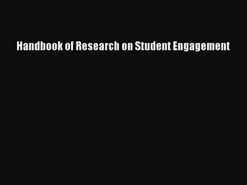 [PDF Download] Handbook of Research on Student Engagement [PDF] Online