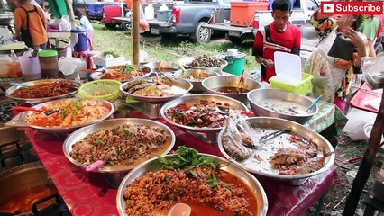 Cooking Thai Street Food_ Street Food Vendors in Thailand. Shopping at a Thai Food Market