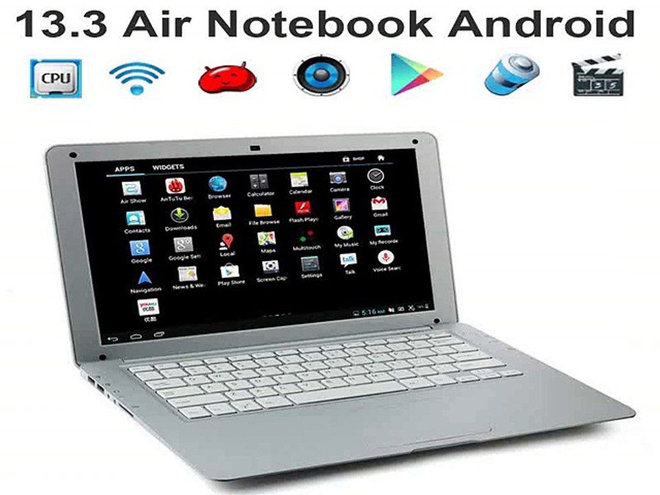 13.3inch Android Netbook ANDROID LAPTOPS Dual core Android 4.2 resolution 1280x800px Bluetooth visual 178 degree  USB 3G WIFI-in Tablet PCs from Computer