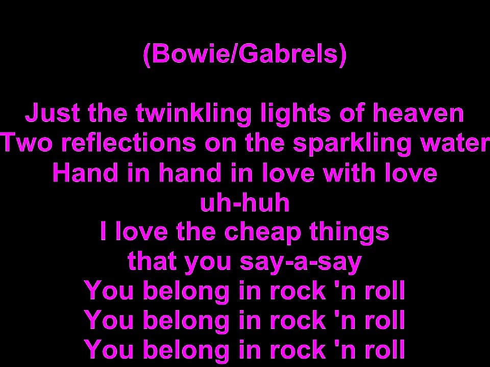 David Bowie – You Belong In Rock 'n' Roll Lyrics