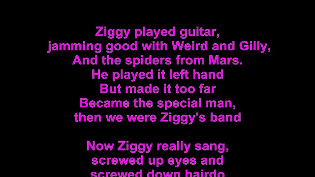 David Bowie – Ziggy Stardust Lyrics
