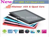 Q88 7 inch tablet pc  Android 4.4 allwinner a33 Quad core 512MB 8GB wi fi dual camera Cheapest Chinese tablet-in Tablet PCs from Computer
