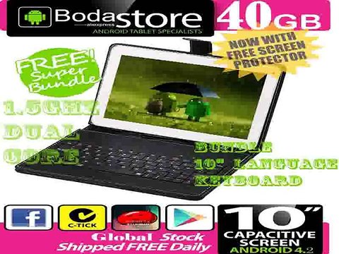10.2 inch 40GB Boda GOOGLE ANDROID Jelly Bean 4.2 TABLET PC CAPACITIVE SCREEN E READER PAD TAB Bundle 10 Keyboard-in Tablet PCs from Computer