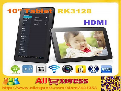 5pcs/lot DHL Free Shipping Android 4.4 10 inch Tablet PC RockChip RK3128 Quad Core Dual Camera 1GB RAM 8GB ROM Bluetooth HDMI-in Tablet PCs from Computer