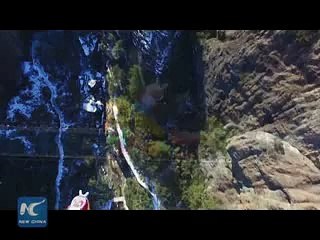 Giant Monkey King on glass skywalk greets Year of the Monkey 2016