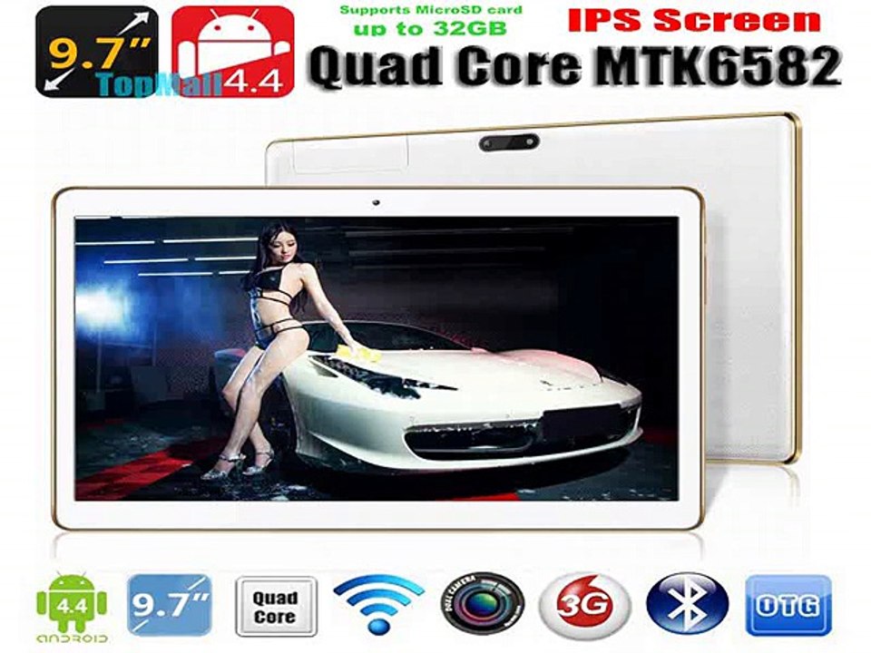 2015 Cheapest  Newest MTK6582 3G Quad Core 3G Tablet PC Phone Call GPS Android 4.4 Bluetooth 2.0MP Camera 9.7 IPS Screen tablet-in Tablet PCs from Computer