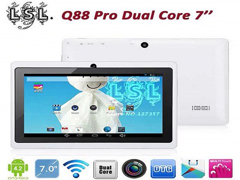 Cheap 7 inch Android 4.4 Tablet PC Allwinner A33 Q88 Pro Quad Core WIFI External 3G 512MB 8GB with Dual camera Free Gifts-in Tablet PCs from Computer