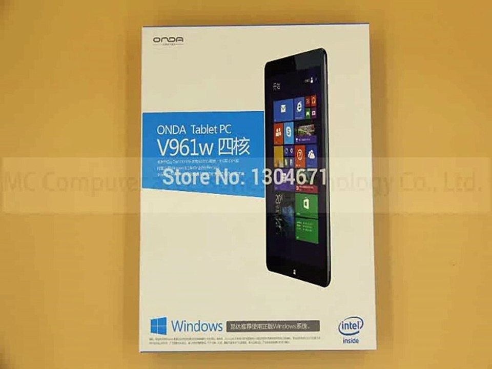 9.6 Inch Onda V961w 3G(WCDMA) Windows 8.1 Tablet PC 3735F Quad Core X86 64Bit 1.83GHz  IPS 2GB/32GB OTG-in Tablet PCs from Computer