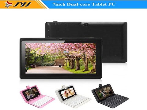Black 7inch 800x480 Allwinner A23 1.5GHz Dual Core Tablet PCs Android 4.2 16GB/512MB Dual cameras WiFi with Keyboard-in Tablet PCs from Computer