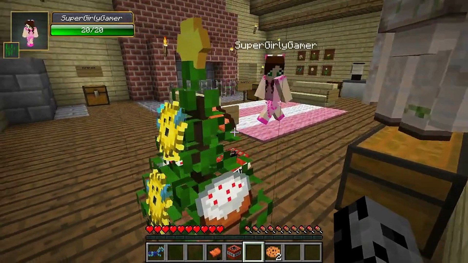 Minecraft Christmas Furniture Grand Chair Wreath Lights Tree