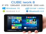 Intel Quad Core Dual Boot Windows 10 Android 4.4 tablet pcs 8 inch IPS screen RAM 2GB ROM 32GB computer pc ultrabook CUBE iWork8-in Tablet PCs from Computer