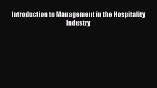 (PDF Download) Introduction to Management in the Hospitality Industry Read Online