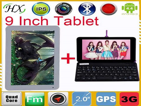 Hot!9 inch Tablet PC 3G Phablet SIM MTK8382 Android4.4 1G+8G Quad Core Flash Light GPS Phone Call WIFI Tablets+wireless keyboard-in Tablet PCs from Computer