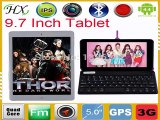 Free wireless keyboard 3G Tablet PC Quad Core 9.7 inch IPS Screen 1280*800 GPS Tablets Ultra Slim 1GB Ram 16GB/32GB 6000MAH-in Tablet PCs from Computer