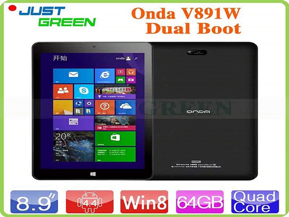 Onda V891W Dual Boot Tablet PC 8.9 1920x1200 IPS Screen Z3735F 64Bit Quad Core 1.83GHz 2GB RAM 64GB ROM Win8.1&Android4.4-in Tablet PCs from Computer
