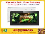 DHL Free 50pcs/lot Wholesale Cheap 10 inch Tablet PC Allwinner A33 Quad Core Android 4.4 Dual Camera 1GB/8GB 16GB WiFi Bluetooth-in Tablet PCs from Computer