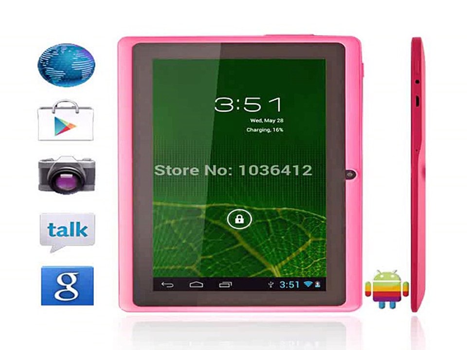Tablet PC AllWinner A33 Q88 7 inch Quad Core Android 4.4  RAM 512MB ROM 8GB dual camera WiFi-in Tablet PCs from Computer