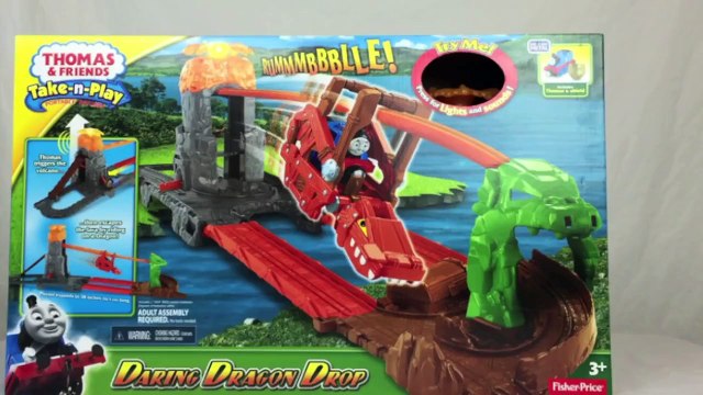 Thomas and Friends NEW TAKE N PLAY Daring Dragon Drop unboxing playtime with Minions Ryan
