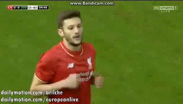 Jordan Henderson Great Chance to score - Liverpool 0 - 0 Stoke City (FA CUP) 26-01-2016