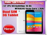 CUBE Talk7xOcta Core U51GT C8  2.0GHz MTK8392 Call Tablet PC 1GB RAM 8GB ROM 7.0 Inch Android 4.4 -in Tablet PCs from Computer