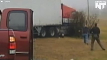 Officer Gets Hit By Semi-Truck