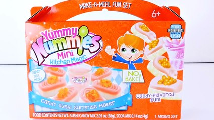 Learn How To Make Candy Sushi Yummy Nummies (English) No Baking Mini Kitchen Magic 부엌