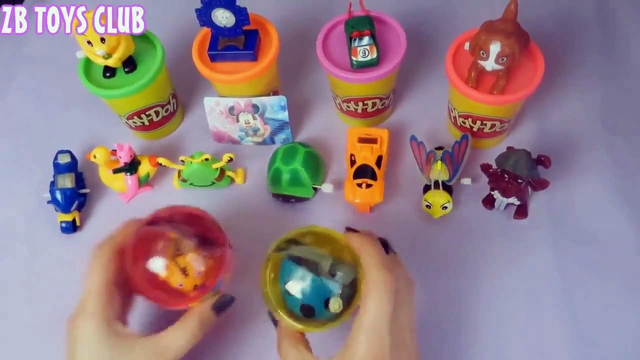Play Doh Peppa pig Kinder surprise eggs Mickey Mouse
