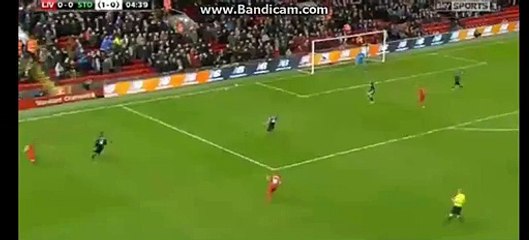 Adam Lallana Super Chance Liverpool 0-1 Stoke City