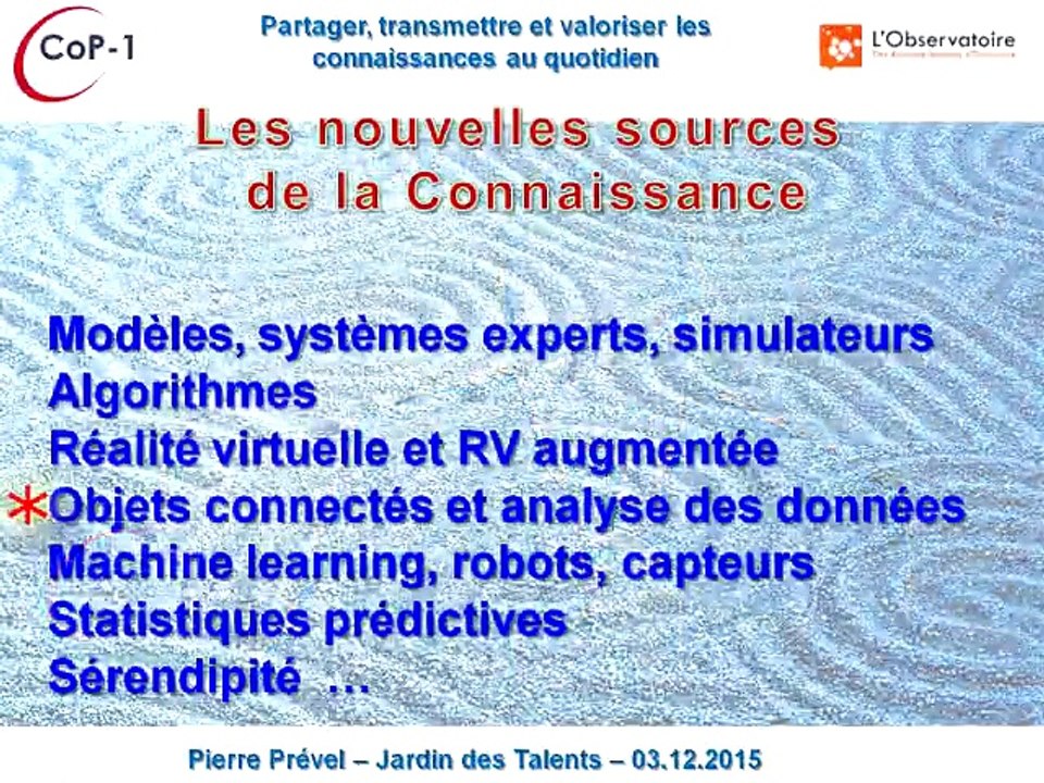 COP-1 : Thème 4 "La connaissance hors du cerveau humain" par P. Prével
