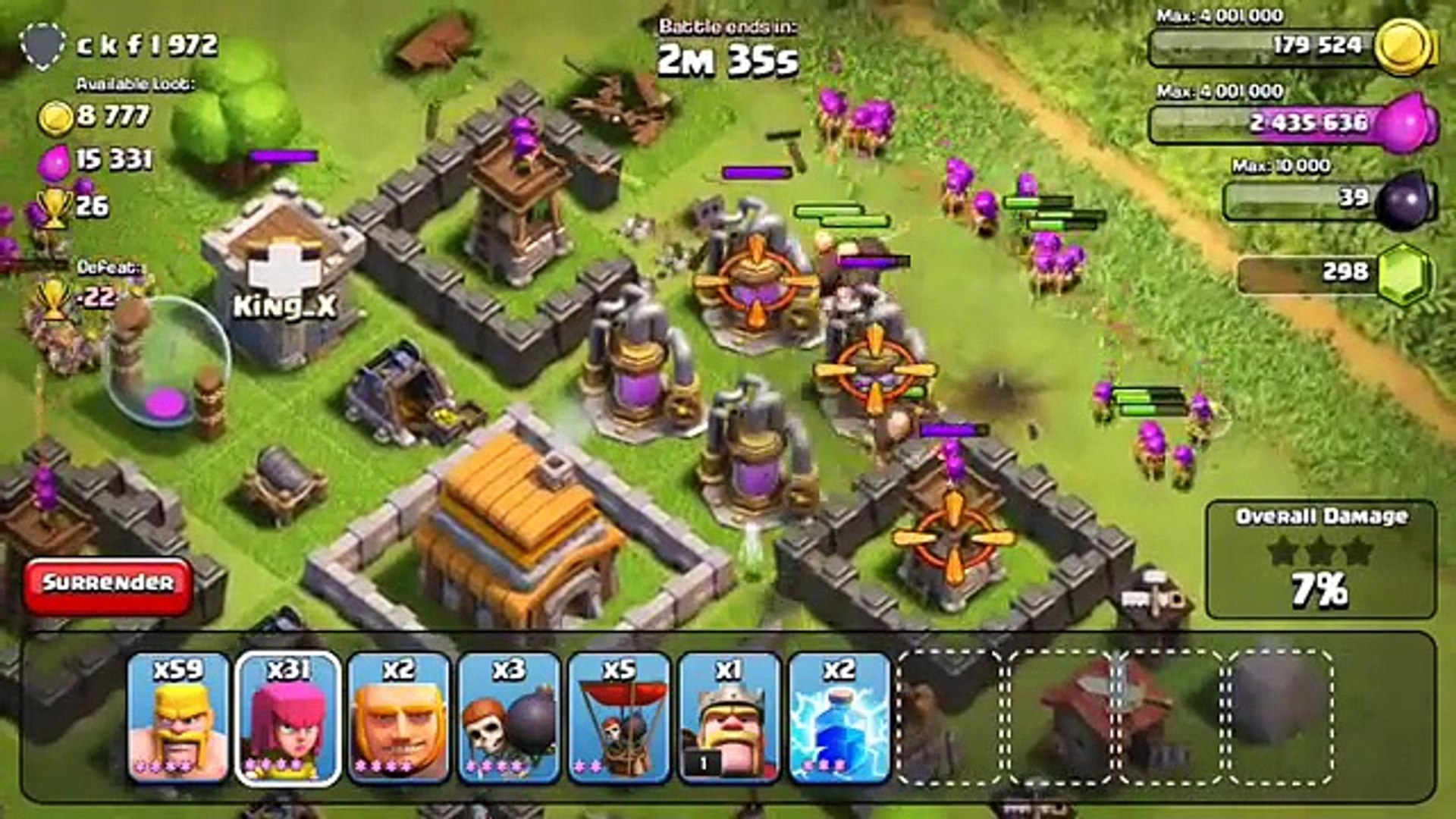 ⁣Clash of Clans - Defenseless Champion #3 Balloons BARCH