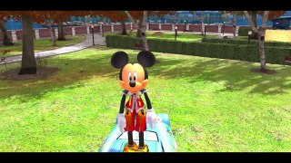 PARODY Mickey Mouse and Princess Anna of Arendelle w/ Dinoco MCQUEEN CARS RACE