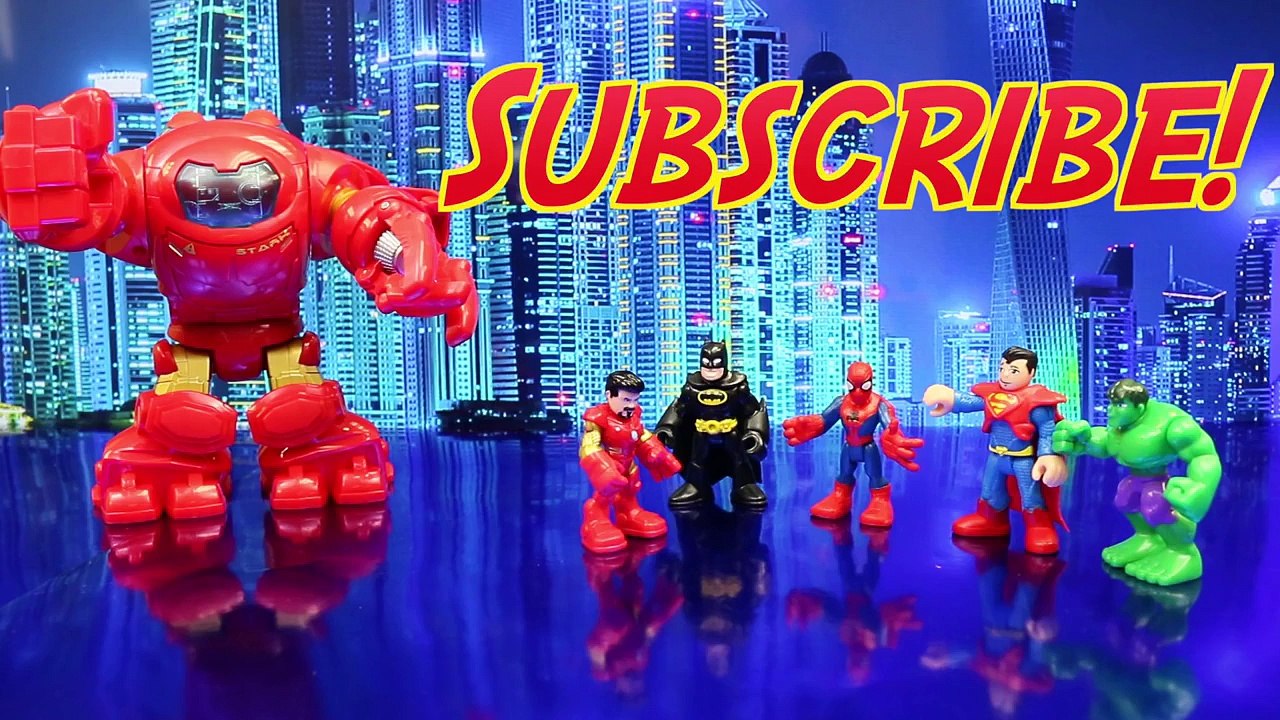 Avengers Ironman Invites Batman and Spiderman to See Exoskeleton Armor and Saved by Hulk