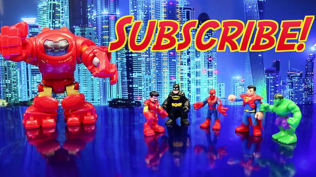 Avengers Ironman Invites Batman and Spiderman to See Exoskeleton Armor and Saved by Hulk