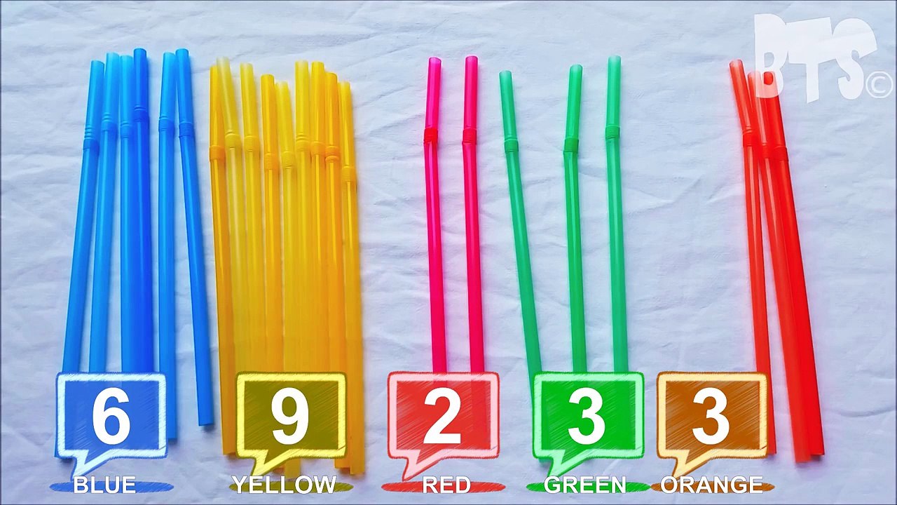 Learning Colors and Numbers with Straws Learn Colours & Counting Kids Playground