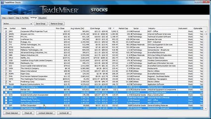 TradeMiner Custom Groups