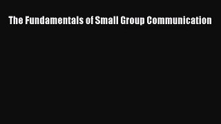 (PDF Download) The Fundamentals of Small Group Communication Download