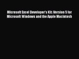 [PDF Download] Microsoft Excel Developer's Kit: Version 5 for Microsoft Windows and the Apple