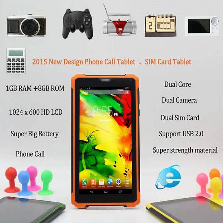 2015 New Design 7 inch Army Tablet Pc 1GB  8GB 2 SIM Card 2G 3G Phone call Dual Core Support USB2.0 7 8 9 10 inch android tablet-in Tablet PCs from Computer