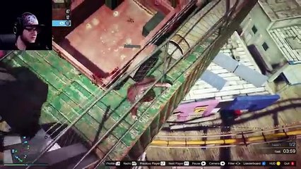 GTA 5 PC Online Funny Moments - FERRIS "WHALE" DEATHRUN! | BARNEY IS SUPERHUMAN! (Custom Games) (Funny Videos 720p)