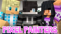 Zane, Garroth, and Aphmau in Pixel Painters! | Roleplay Minigames!