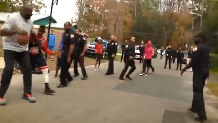 Shaquille O'Neal Suprises 'Basketball Cop' For Pickup Game With Kids